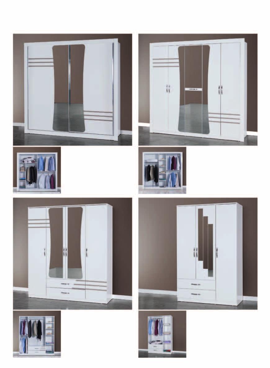 Dolaplar خزانات المالبس Wardrobe Rio Sürgülü ريو سحب Wardrobe Rio 5 Kapılı 5 ريو ابواب Wardrobe 213 cm 204 cm 62 cm 217