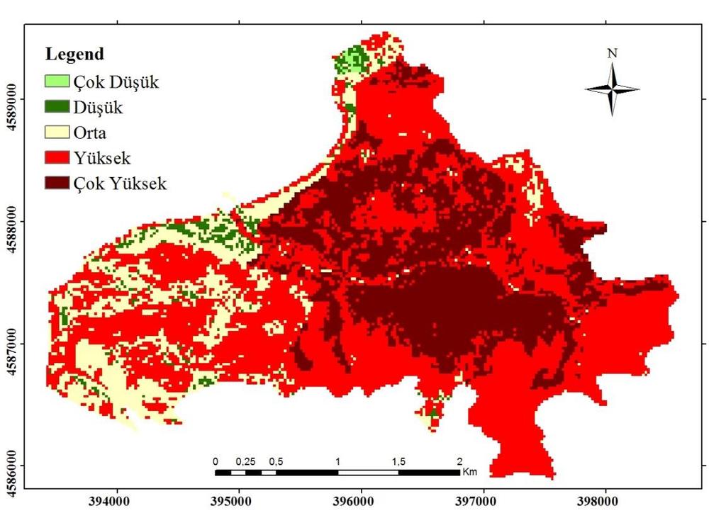 Ağaçlık Örtüsüz 7324 38,45 459 17,73 0,46 Bakı Düz 6 0,03 0 0 0 K 3871 20,32 735 28,40 1,40 KD 2173 11,40 226 8,81 0,77 D 1819 9,56 182 6,96 0,73 GD 1525 8,01 198 7,65 0,96 G 2140 11,24 317 12,25