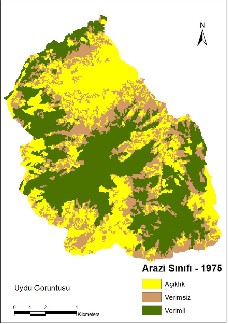 Ağaç Türü, Gelişim Çaği Ve Kapalilikta Meydana Gelen 40 Yillik Değişimin Incelenmesi: Ovacik Orman Işletme Şefliği Örneği Şekil 5. Ovacık OİŞ 2008 yılına ait gelişim çağı haritası Şekil 7.