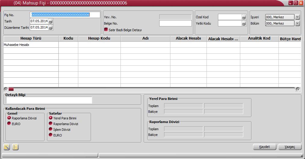 Muhasebe Fiş Yapısı Muhasebe fişleri genel olarak üç ana bölümden oluşmaktadır.