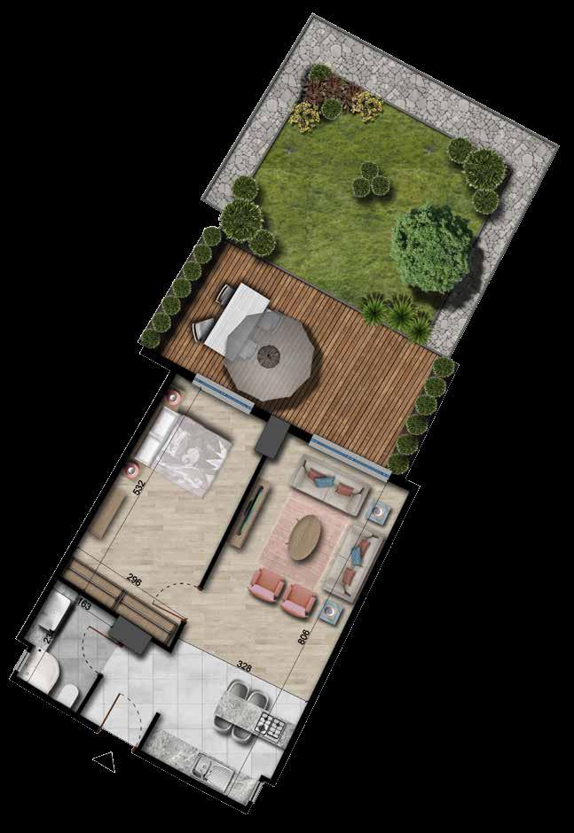 1+1 1+1 YEŞİL ALAN A: 22.68 m² 16.