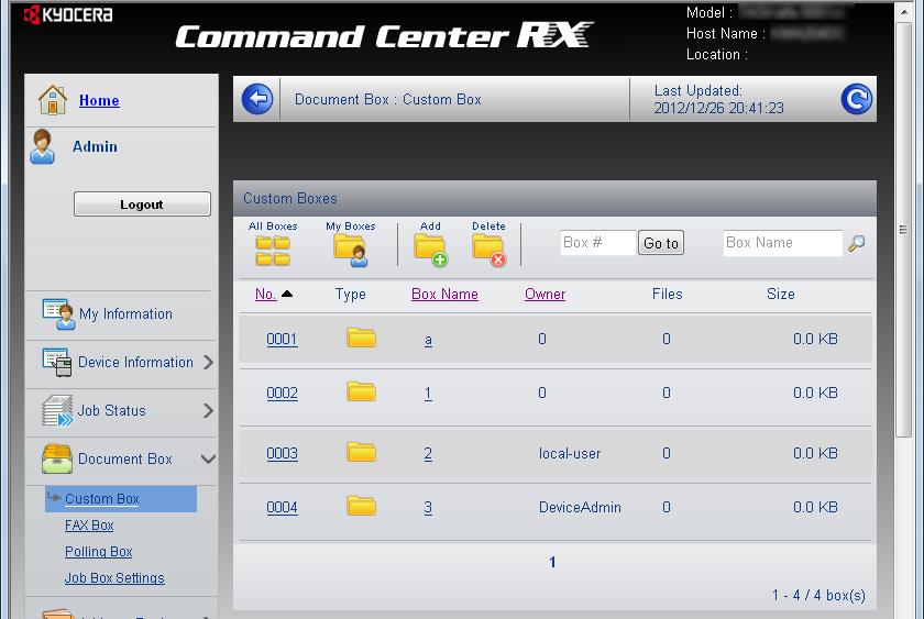 Kullanmadan Önce Hazırlık Özel Kutuda saklanan bir belgeyi yazdırma Özel Kutuda saklanan bir belge Command Center RX'den yazdırılabilir.