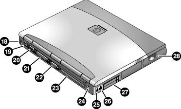 HP Notebook Bilgisayarõnõzõn Tanõtõmõ Bilgisayar Parçalarõnõ Tanõmlama Arkadan Görünüm 18. PS/2 klavye veya PS/2 fare bağlantõ noktasõ (Y adaptörünü destekler). 19.