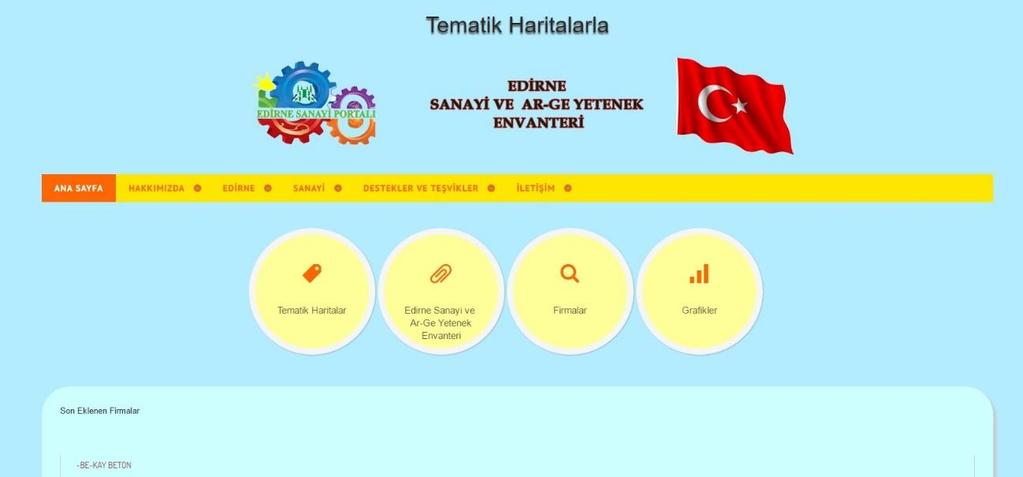 Şekil 4. Web adresinin ana sayfa görünümü.