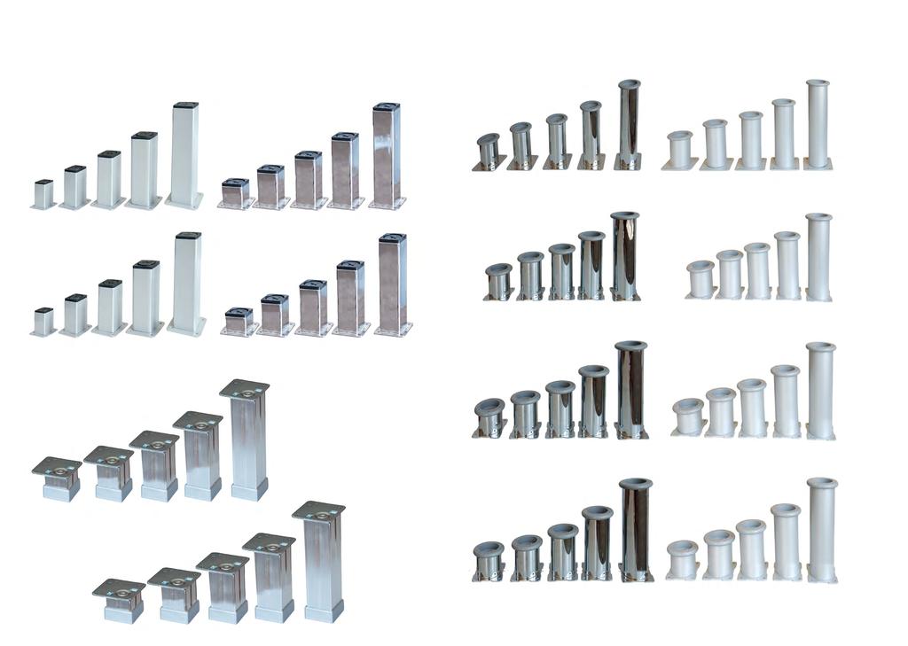 Mobilya yakları Furniture Legs Mobilya yakları Furniture Legs 52 53 40x40 oyalı in painting 40x40 Kromaj in chromium Ø 32 Kromaj in chromium Ø 32 oyalı in painting h1= 60 h2= 80 h3= 100 h4= 120 h5=