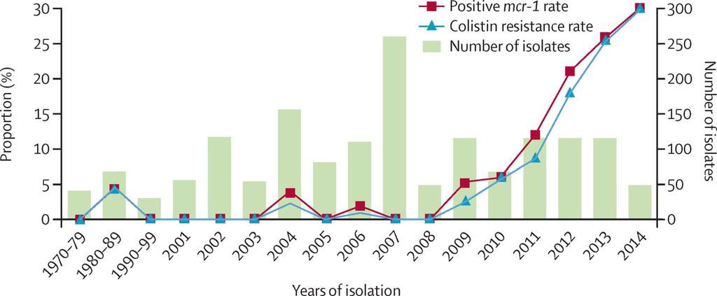 Figure Çin 1970-2014 yıllarında izole 1611 E.