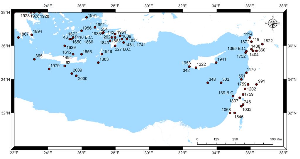 adalarında ciddi maddi hasar gözlemlenmiştir. Tsunami dalgası Fethiye de 1m ye ulaşmış, su baskın derinliği 250m olarak gözlemlenmiştir.