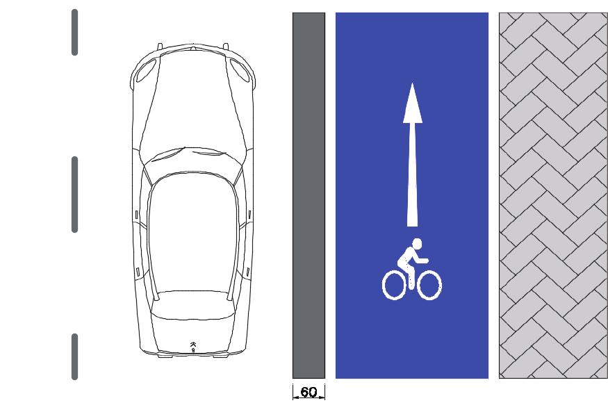 Şekil 17 - Araç Yoluna Yapılan Ayırıcılı Bisiklet Yolu 5.2.