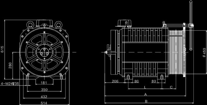 Boyutlar Dimensions CSAG-W (2:1) Dişlisiz Asansör Motoru CSAG-W (2:1) Permanent Magnets Synchronous (PMS) Gearles Traction Machine Seçim Tablosu Selection Table Model Series CSAG-W Ürün Kodu Product