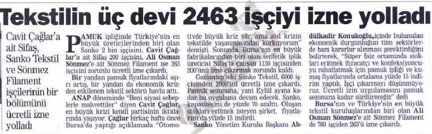 129 ġekil- 56: 11 Haziran 1994 tarihli Milliyet Gazetesi, sayfa 7 1994 yılında yaģanan krizin etkileri yılın ikinci yarısında özellikle tekstil ve hazır giyim sektöründe