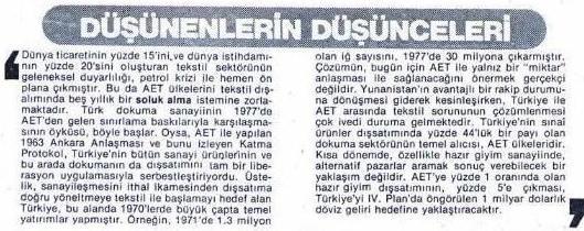 79 Türkiye ekonomisinin önemli ihracat ürünlerinden biri olan pamuk ihracatı 1980 yılı Ocak-Ağustos döneminde bir önceki yılın aynı dönemine göre yüzde 14 oranında düģüģ göstermiģtir.