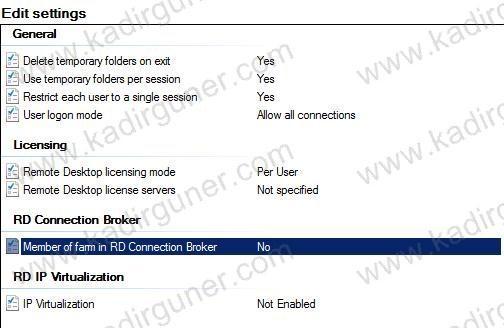 REMOTE DESKTOP SESSION HOST LARIN RD CONNECTION BROKER GRUBUNA DAHİL EDİLMESİ: RD Connection rolünü kurduktan sonra sıradaki işlem Remote Desktop Session Host sunucularını RD Connection broker