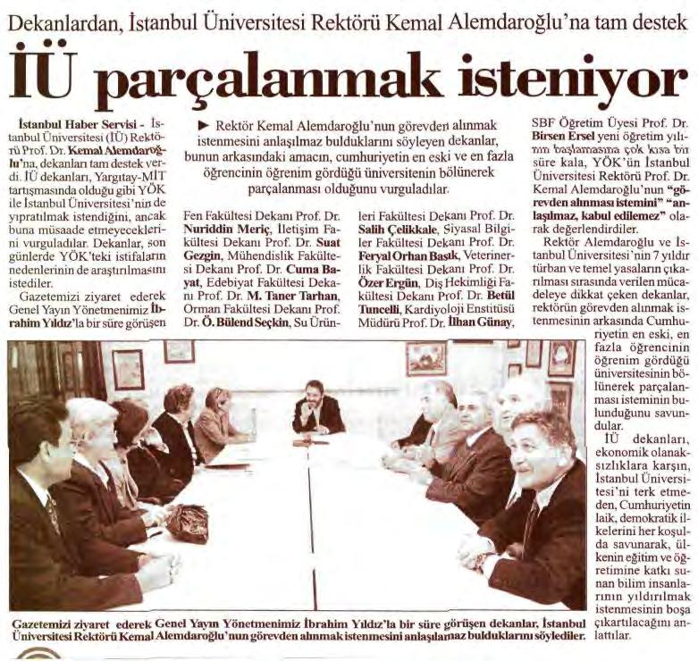 CUMHURİYET [ Ulusal Gazeteler ] IU PARÇALANMAK İSTENİYOR