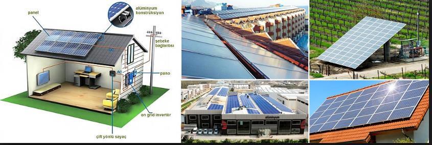 uygulamaları Güneş enerjili