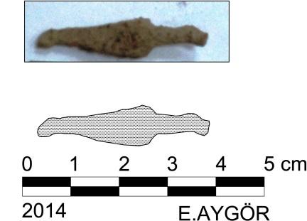 1. Yükseklik: 5,8 cm Gövde ile Sapın Birleştiği Yer: 0,6 cm