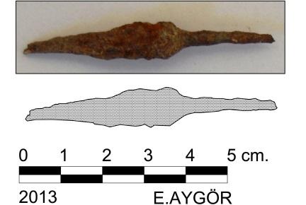 4. Yükseklik: 3 cm Gövde ile Sapın Birleştiği Yer: 0,4 cm 5.