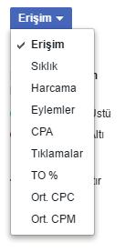 Kampanyanın performansını analiz edecek birkaç metriği görüntülemek için ise