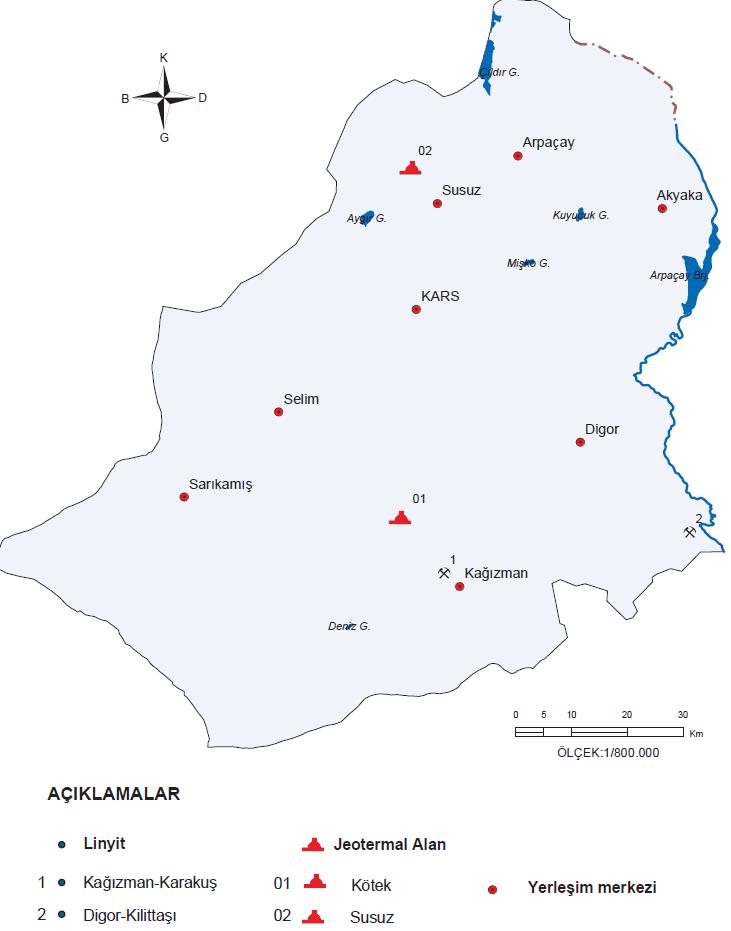 merkezine yaklaşık 3 km uzaklıkta bir vahşi depoalama sahası mevcuttur. Saha arka ters yamaç menzilinde Kars Çayı na yaklaşık 2 km mesafededir (Kars Çevre Durum Raporu, 2013).