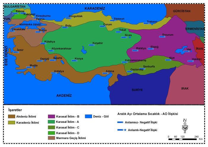 O. Bozyurt vd. / Arktik Salınımın Yıllar Arası Gösterdiği Eğilimler ile Türkiye de Minimum Ortalama Sıcaklık Değerleri Üzerindeki Etkileri 3.