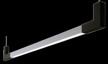 PLUS-U Mat natürel eloksallı, alüminyum ekstrüzyon profil ve çelik montaj aksesuarlı.