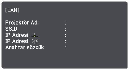 Bğlntı modu 22 Bir bğlntı kurulduğund bşk sinyl girişi ypılmıyors, projektör giriş kynğı otomtik olrk LAN kynğı olrk değişir.