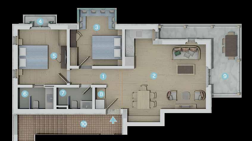 8 NO LU EV 2+1 Düz 1. Hol 5,61 m 2 2. Salon Mutfak: 26,63 m 2 3. Yatak Odası: 11,49 m 2 4. Balkon: 1,44 m 2 5.