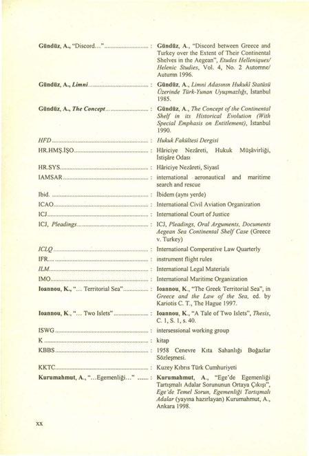 Gündüz, A., "Discord " : Gündüz, A., "Discord between Greece and Turkeyover the Extent of Their Continental Shelves in the Aegean", Etudes Helleniques/ Helenic Studies, Vol. 4, No.