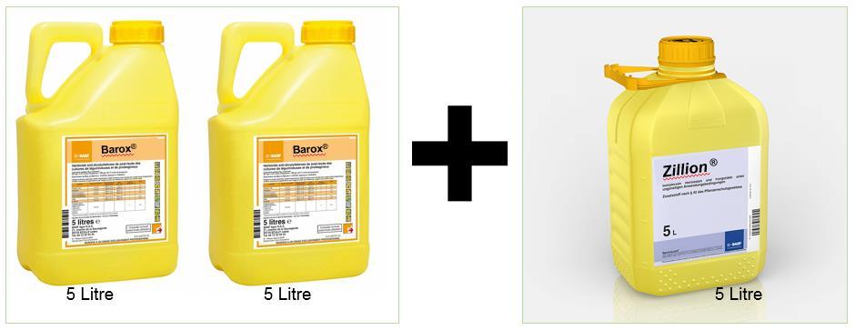 Barox + Zillion DOZ : Barox = : 150 ml /da Zillion : 75 ml /da 10 Litre Barox 150 ml.