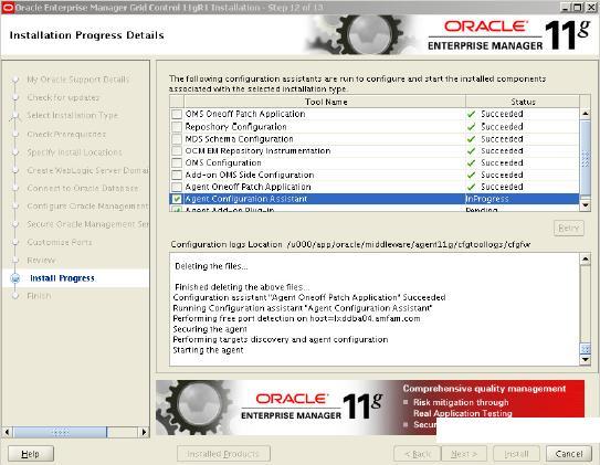 Running Oracle 11g root.sh script.