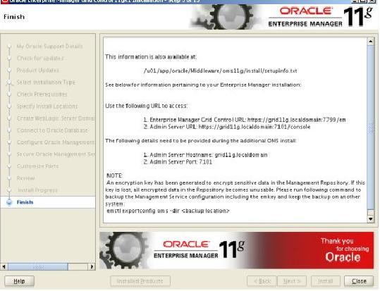 15- Grid Control ü komut satırından kapatmak için; export OMS_HOME=/u0/app/oracle/Middleware/oms11g export AGENT_HOME=/u0/app/oracle/Middleware/agent11g $OMS_HOME/bin/emctl stop oms -all