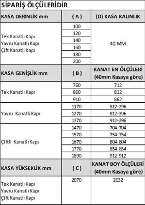 Teknik Özellikler-Ölçüler