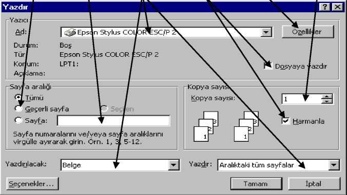 Seçenek Düğmesi Metin Kutusu Liste Kutusu Onay Kutusu Komut Düğmesi düğmesine tıklayabilir ya da ESC tuşuna basabilirsiniz.