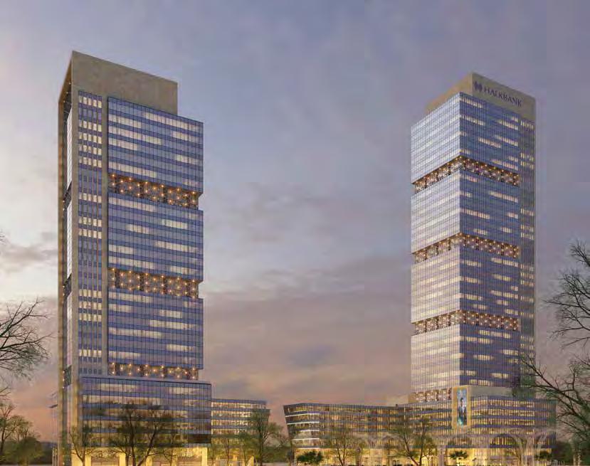 hayata geçirilecek olan karma proje; 46 ve 34 katlı iki ofis kulesi ve 8 er katlı üç ticari binadan oluşacaktır. İstanbul Finans Merkezi Halk GYO Kuleleri projesinin toplam inşaat alanı 409.