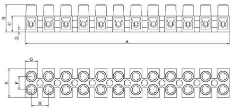 POLYCARBON TERMINAL STRIPS POLİKARBON SIRA KLEMENSLER Not: No.1, No.2 ve No. 3 Sıra klemenslerde ortadaki montaj deliği kare olarak üretilmektedir. Note: For No.1, No.2 and No.