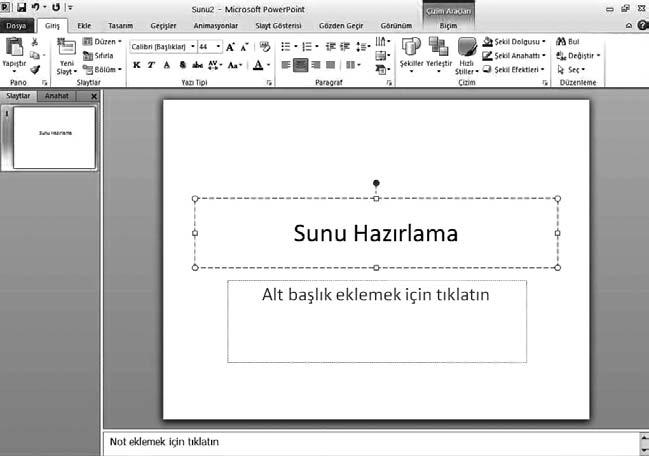 13 Slayt içindeki metin yer tutucular n t klad n zda, yazmak istedi iniz metni do