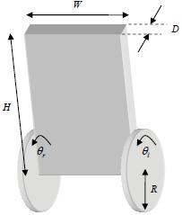 İki tekerlekli kendi kendini dengeleyebilen bir aracın fiziksel odeli Şekil de veriliştir. ablo de sistein fiziksel paraetreleri ve seçilen DC otorun (V-350rp) paraetreleri veriliştir.
