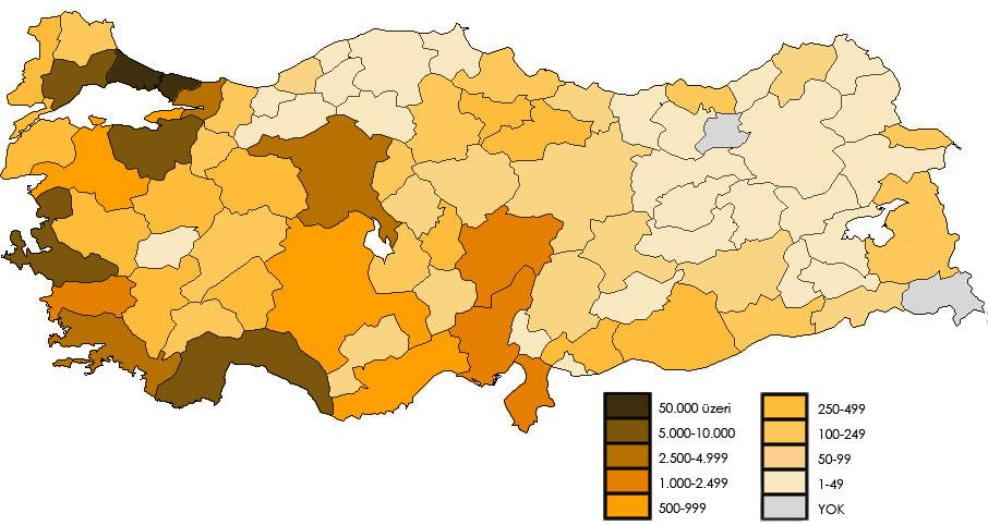 Türkiye nin yılda 5000 ile 6000 arasında sığınma talebiyle karşılaştığı tespit edilmiştir (İçduygu, 2005:9). 2000 yılında ise bu taleplere Afrika dan gelenler de eklenmiştir.
