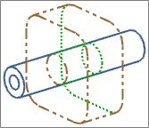 Drafting Secondary Geometry Gösterimleri Secondary Geometry - İkincil geometri olarak belirlenen parçaların görünür ve görünmez