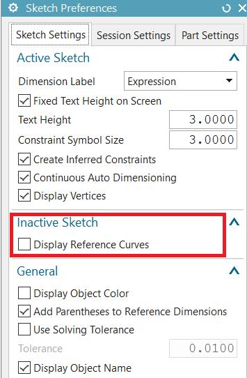 Sketching Sketch Preference Geliştirmeleri Sketch Preference Geliştirmeleri Display Reference Curves