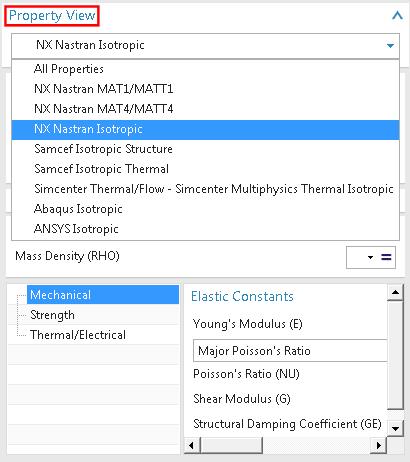 Material Library Enhancements Çözücü ve Analiz Türüne Göre Belirli Malzeme Özelliklerini Filitreleme Malzemelerin özelleriklerini kopyalama, düzenleme, yeniden oluşturma ve denetleme yapmak için