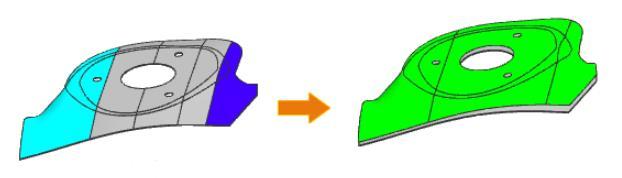 Variable Offset Face Variable Offset Face komutu seçilen yüzey bölgelere ayrılarak farklı ofsetler verilebilir.