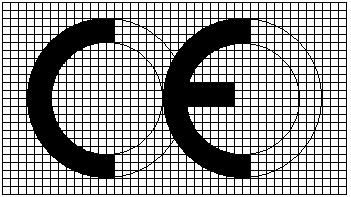 CE uygunluk işareti "CE" harflerinden oluşur. - Eğer işaret büyültülür veya küçültülür ise, yukarıdaki çizim içinde gösterilen oranlar değişmemelidir.
