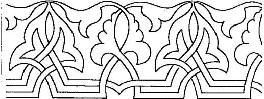 61 süsleme görülmektedir. İlki, dilimli rumilerle üç dilimli palmetlerin oluşturdukları bitkisel kompozisyonla süslenmiştir (ġekil 55) (Resim 36). ġekil 55 (A.