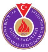 Kahramanmaraş Sütçü İmam Üniversitesi Eğitim Fakültesi TEMEL EĞİTİM BÖLÜMÜ Sınıf Öğretmenliği ABD Ders İçerikleri 1.