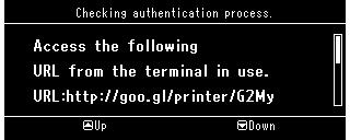 7 Kimlik doğrulama URL'si görüntülenir, yazdırmak için kontrol panelinde "OK (OK)" düğmesine tıklayın. Not! Kayıt (kimlik doğrulama) işlemi süre sınırlamasına tabidir.