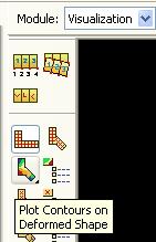 1.) Araç kutusu alanından Plot Contours on Deformed Shape