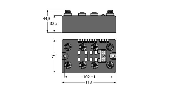 On-Machine kompakt fieldbus I/O blokları EtherNet/IP, Modbus TCP or PROFI- NET slave Integrated Ethernet switch 10 Mbps/100 Mbps supported Two 4-pin, D-coded M12 connectors for fieldbus connection 2