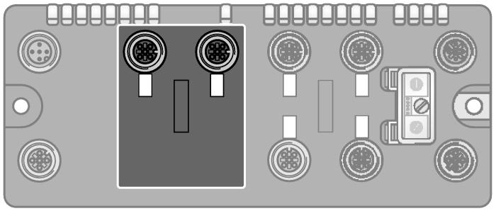 Slot 2: Analog Outputs Extension cable (example): RK 4.5T-2-RS 4.5T/S653 ident-no. U2187-09 or RKC4.