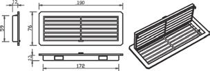 FİL SERİSİ PANO HAVALANDIRMA FİLTRELERİ FİL 0 190x76x12 61 3,5 175 110 27 FİL