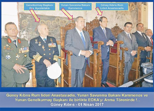 Anma töreninde, EOKA terör örgütünün militanlarının hâlâ görevde olduğu ve EOKA terör örgütünün varlığını sürdürdüğü açıkça görülüyor.